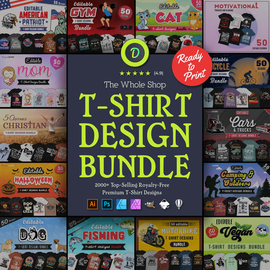 3000+ Editable T-Shirt Designs Mega Bundle